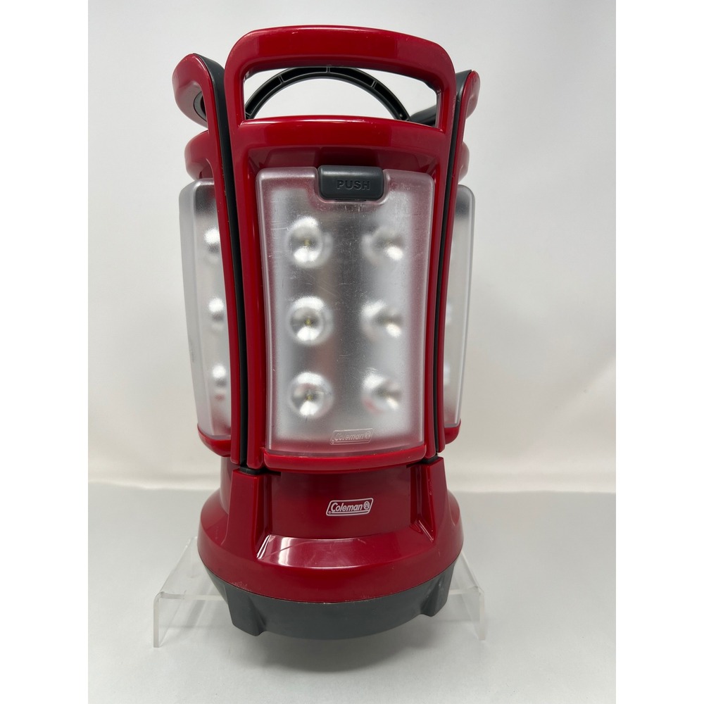 Coleman Quad LED Lantern Red 2000001150 4 Removable Panels Camping Light Good